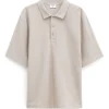 Filippa K Cotton Jersey Polo Shirt Faded Khaki