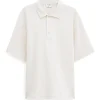 Filippa K Cotton Jersey Polo Shirt Cream White