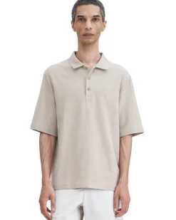 Filippa K Cotton Jersey Polo Shirt Faded Khaki