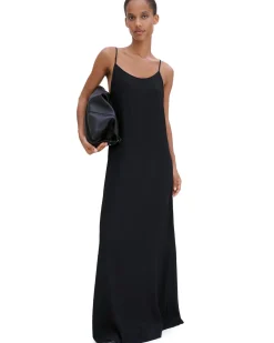 Filippa K Draped Twill Strap Dress Black