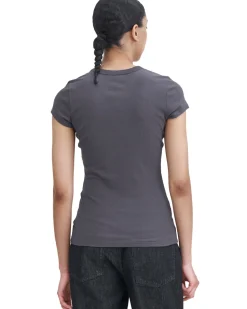 Filippa K Fine Rib Tee Charcoal Grey