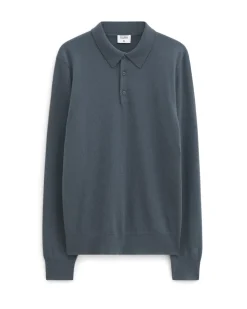 Filippa K Knitted Polo Shirt Green Grey