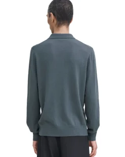 Filippa K Knitted Polo Shirt Green Grey