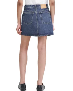 Filippa K Patch Pocket Mini Skirt Washed Mid Blue