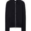 Filippa K Ribbed Cotton Zip Cardigan Navy