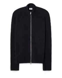 Filippa K Ribbed Cotton Zip Cardigan Navy