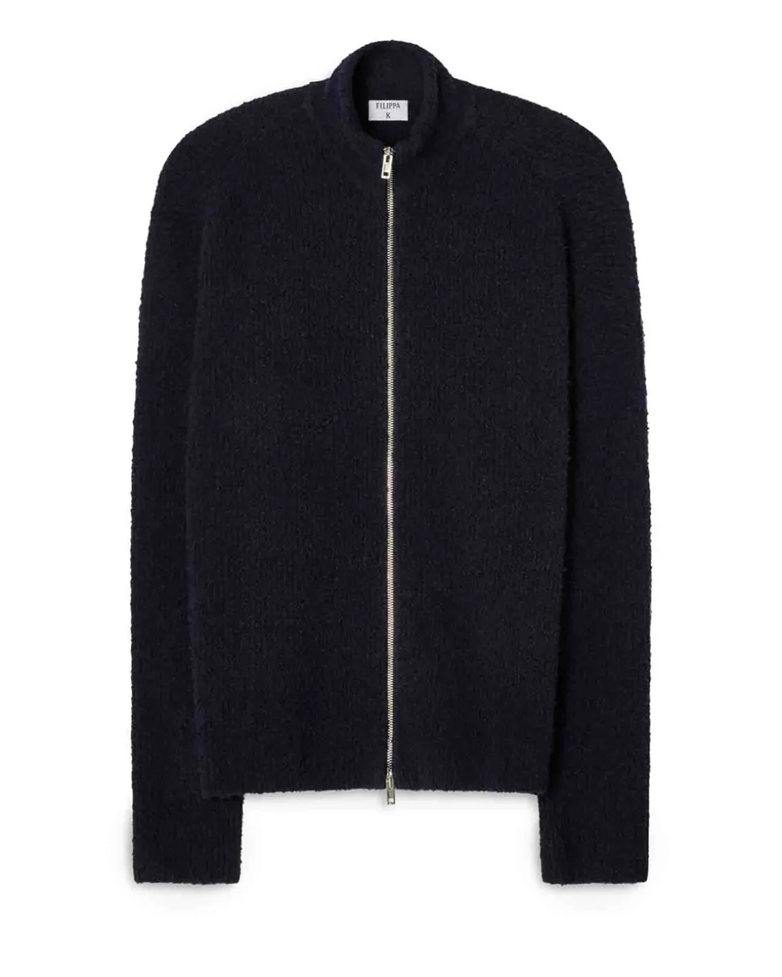 Filippa K Ribbed Cotton Zip Cardigan Navy