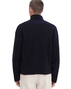 Filippa K Ribbed Cotton Zip Cardigan Navy