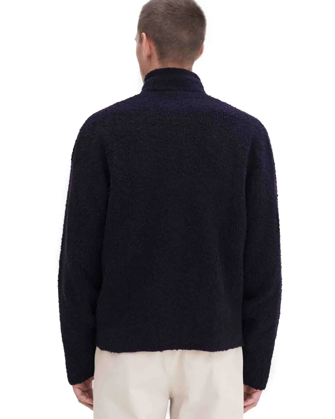 Filippa K Ribbed Cotton Zip Cardigan Navy