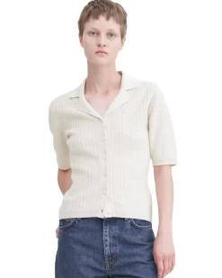 Filippa K Shortsleeve Collar Cardigan Cream White