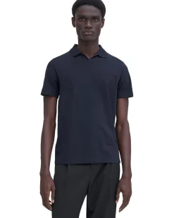 Filippa K Stretch Cotton Polo T-Shirt Navy