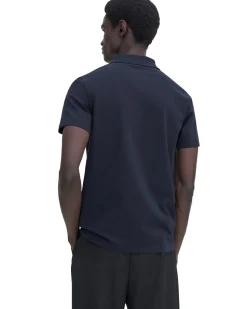 Filippa K Stretch Cotton Polo T-Shirt Navy