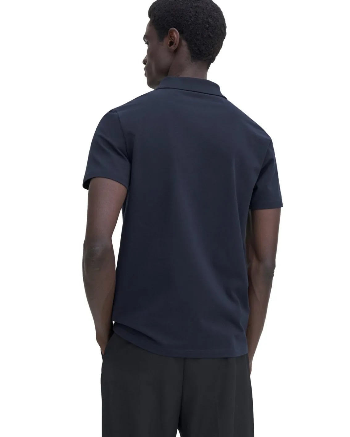 Filippa K Stretch Cotton Polo T-Shirt Navy