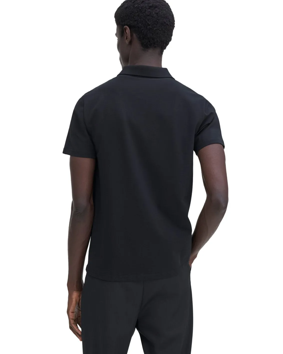 Filippa K Stretch Cotton Polo T-Shirt Black