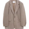 Filippa K Tailored Herringbone Blazer Khaki Beige
