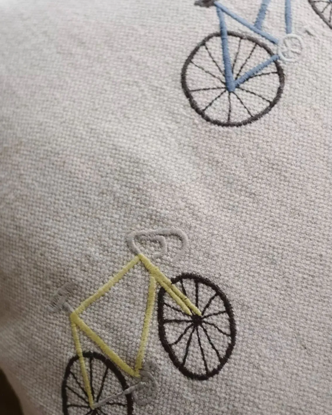 Fine Little Day Bicycles Embroidered Cushion Cover