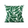 Fine Little Day Leaves Linen Cushion Cover Green