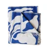 Fine Little Day Leaves Wool Blanket Blue/White