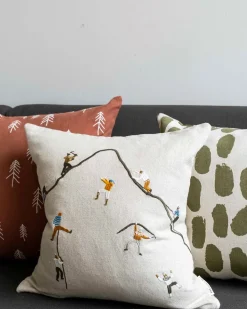Fine Little Day Mountain Climbers Embroidered Cushion Cover