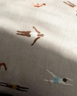 Fine Little Day Swimmers Embroidered Cushion Cover