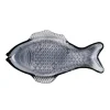 Fish Plate Large Dark Blue Glass