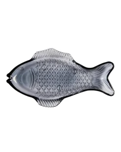 Fish Plate Large Dark Blue Glass