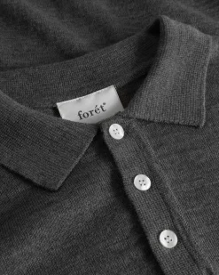 Forét Base Merino Polo Knit Dark Grey Melangé