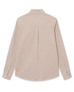 Forét Camp Linen Shirt Khaki Stripe