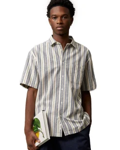 Forét Cosmos Linen Shirt Blue Stripe