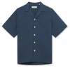 Forét Hush Seersucker Shirt Navy