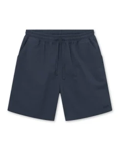 Forét Hush Seersucker Shorts Navy