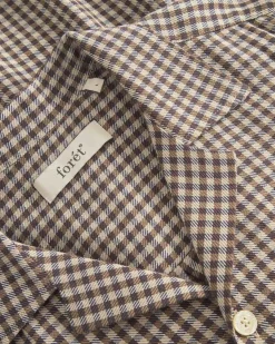 Forét Hush Twill Short Sleeve Shirt Brown Check