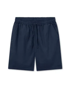 Forét Serene Linen Shorts Navy