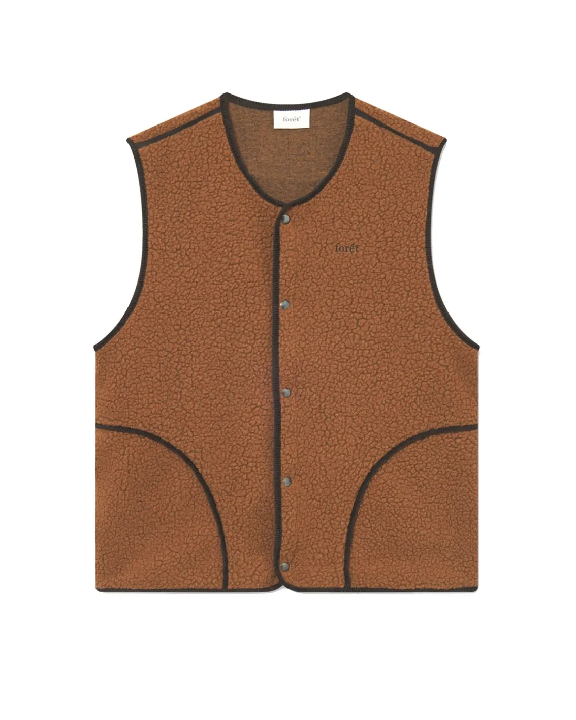 Forét Tulip Sherpa Fleece Vest Brown
