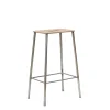 Frama Adam Stool H65 Natural Leather/Raw steel