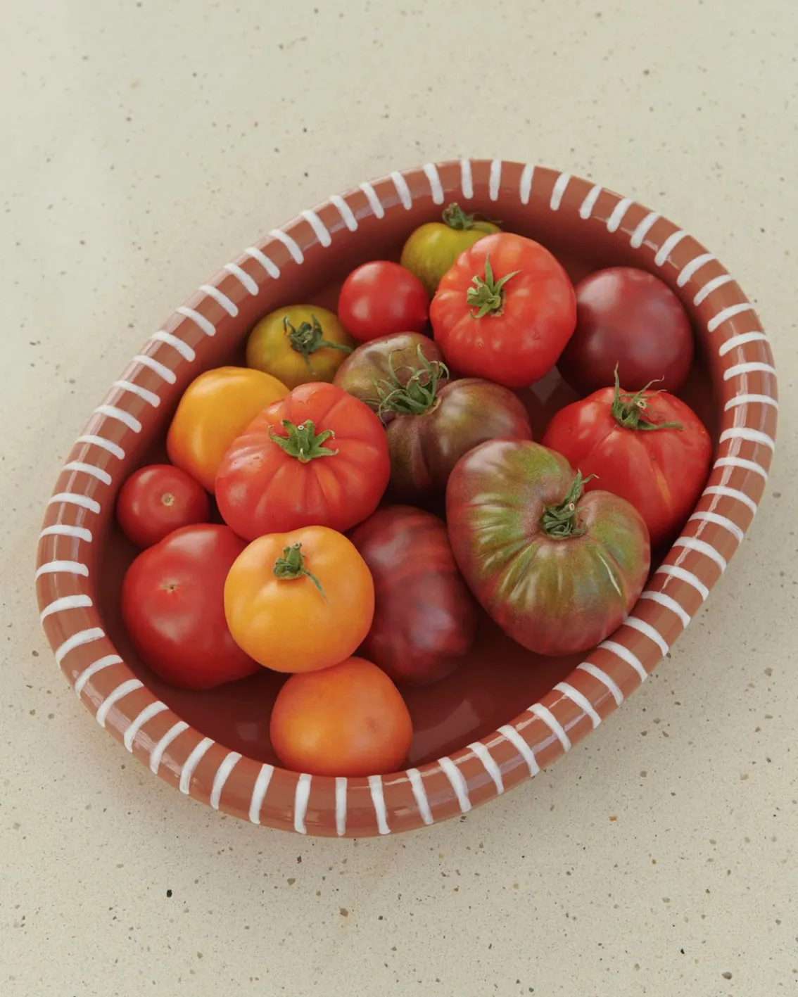 HAY Barro Oval Dish S Natural With Stripes