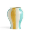 HAY Sobremesa Stripe Vase L Green Yellow