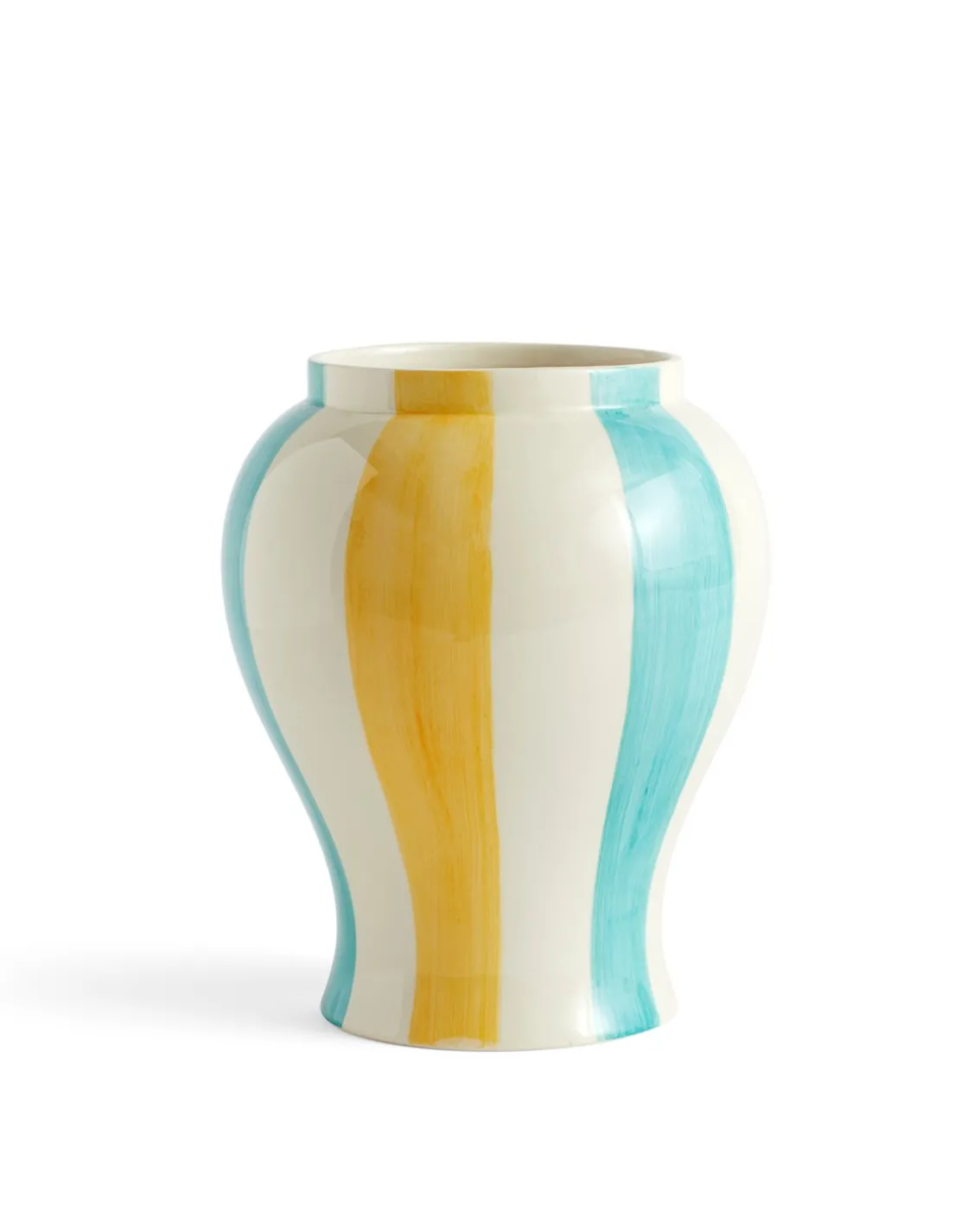 HAY Sobremesa Stripe Vase L Green Yellow