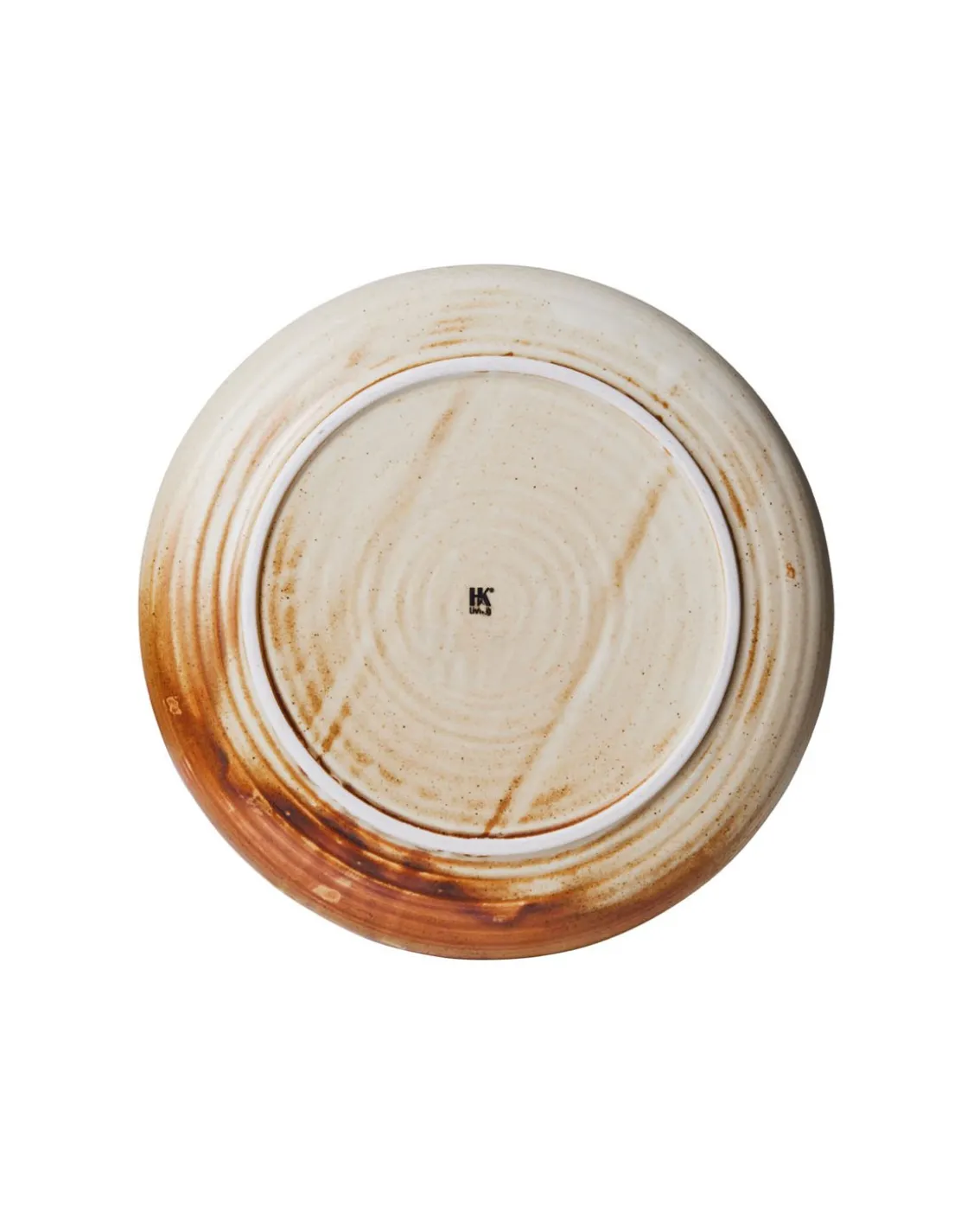 HK Living Chef Ceramics Deep Plate L Rustic Cream/Brown