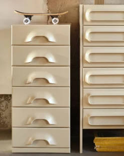 HK Living Chest Of 6 Drawers Cream
