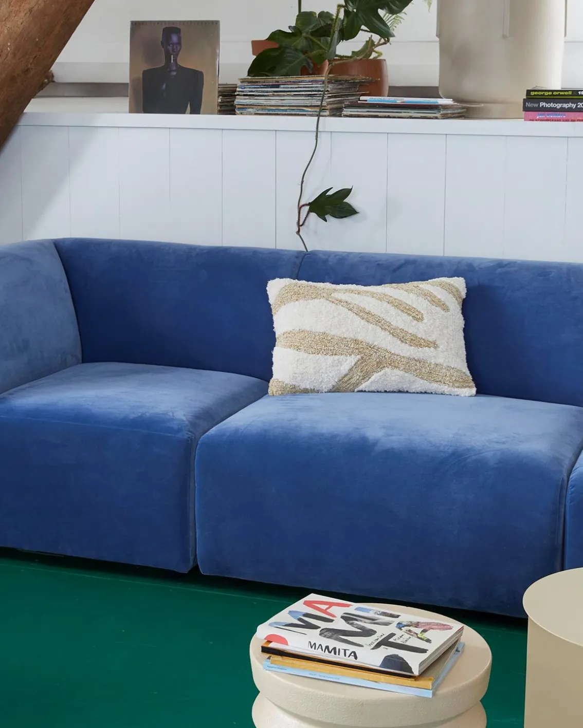 HK Living Fluffy Cushion White/Beige