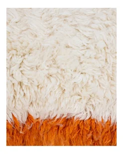 HK Living Fluffy Square Rug Natural Cream/Orange