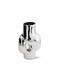 HK Living Gleam Glass High Vase Chrome