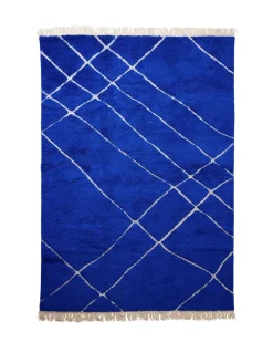 HK Living Hand Knotted Woolen Rug Cobalt