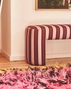 HK Living Lobby Bench Striped