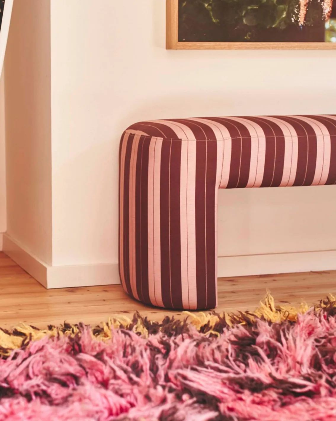 HK Living Lobby Bench Striped