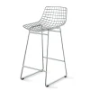 HK Living Metal Wire Bar Stool Silver