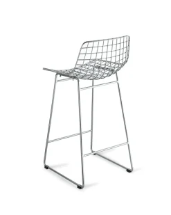 HK Living Metal Wire Bar Stool Silver