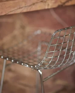 HK Living Metal Wire Bar Stool Silver