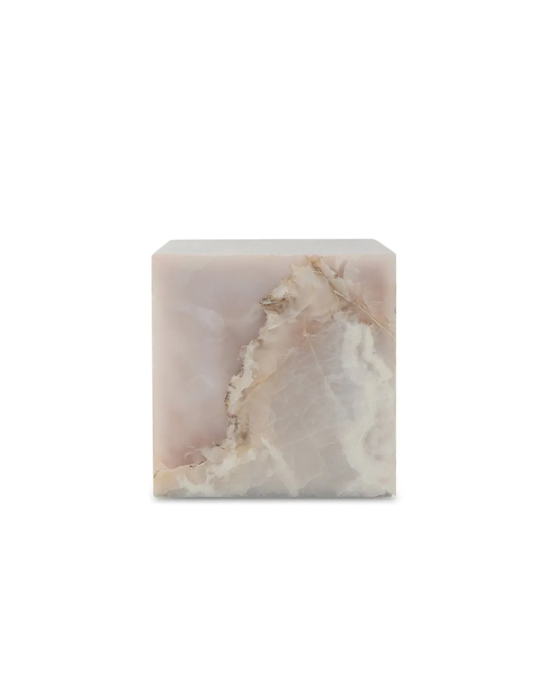HK Living Onyx Marble Block Table Pink Onyx